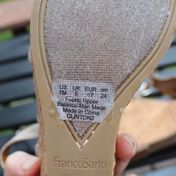 Franco Sarto Clinton 2 Platform Wedge Sandals size 7 - Picture 8 of 15